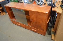 Retro Style Cabinet with Sliding Glass Doors 52”x12” x 32” tall