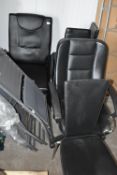 Five Assorted Office Chairs and Three Folding Patio Chairs