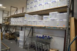 Three Bays of Pallet Racking 275cm x 350cm tall Comprising Four Uprights and Twelve Beams (