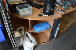 Lightwood Effect Office Corner Unit with Tambour Door