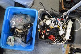 Two Boxes of Various Cables and Connections