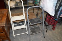 Two Folding Metal Two Tread Steps