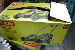 Ryobi 33cm Electric Lawnmower, and a Ryobi 18v Lawnmower (salvage)