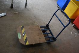 *Blue Metal Platform Trolley with Folding Handle