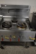 Three Burner Wok Cooker 100x95cm x 130cm high