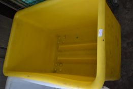 *Large Yellow Plastic Linen Basket on Wheels