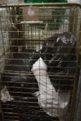 *Cage of Hotel Laundry (awaiting cleaning) Including Bedding, Bathmats, and Bath Towels (cage