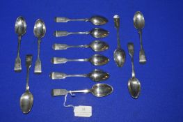Set of Twelve Hallmarked Silver Teaspoons – London 1867, 229g total
