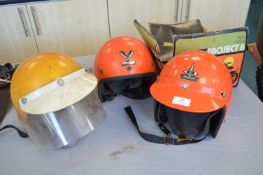 Three Vintage Motorcycle Helmets by Centurian, Stadium, etc.