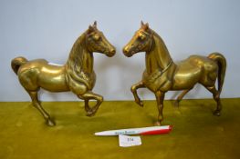 Pair of Brass Horse Figures