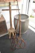 Galvanised Dolly Tub, Wooden Posher, etc.