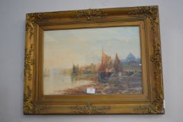 Oil on Board Harbour Scene