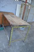 Pine Topped Steel Framed Bench