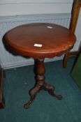 Victorian Mahogany Circular Wine Table on Tripod Base