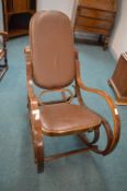 Bentwood Rocker with Vinyl Upholstery