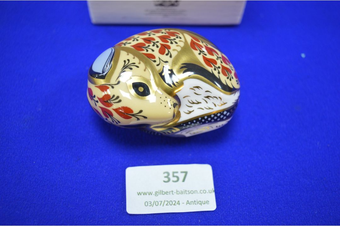 Royal Crown Derby Door Mouse Paperweight with Gold Stopper - Image 2 of 4