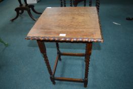 Oak Pie Crust Occasional Table with Barley Twist L