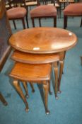 Nest of Three Mahogany Tables with Cabriole Legs