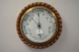 Aneroid Barometer in Circular Carved Ropework Frame