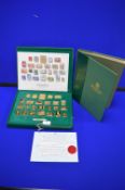 Australian Collection Gold Plate Commemorative Stamp Set in Presentation Case with Certification