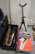 Earlham Saxophone with Case, Stand, and Music