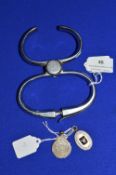 Police Handcuffs, and Two Hallmarked Sterling Silver Police Football Medals 1930’s