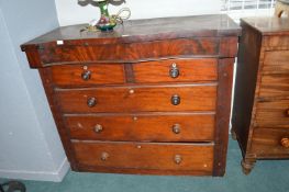 Mahogany Two over Three Chest with Bow Front Top Drawer