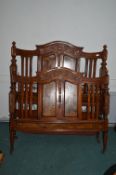 Carved mahogany & Walnut Double Bed Frame (incomplete)