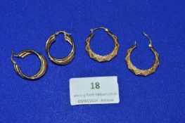 Two Pairs of 9ct Gold Earring 6.2g total