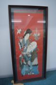 Large Framed Chinese Silk Embroidery 100cm long