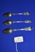 Three Assorted Hallmarked Silver Teaspoon 50g total