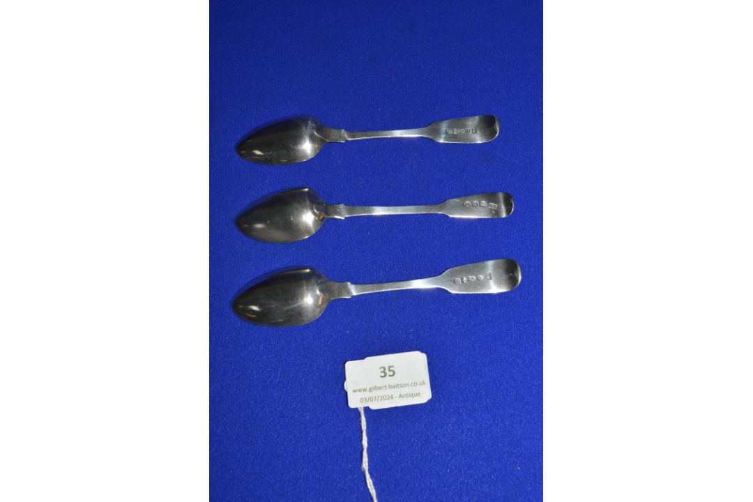 Three Assorted Hallmarked Silver Teaspoon 50g total