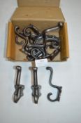 Ten Reproduction Cast Iron Hat & Coat Hooks