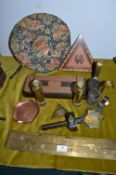 Brass & Copper Items Including Tramel, Cribbage Boards, Measures, etc.
