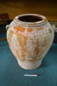 Large Terracotta Glazed Pot - Approx. 51cm H x 43cm Diameter
