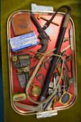 Vintage Collectibles Including Riding Crop, Whistles, Corkscrews, etc.