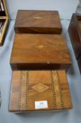 Three Victorian Inlaid Work Boxes