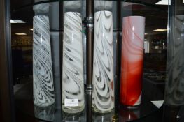 Four Studio Glass Vases