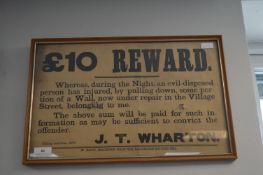 Victorian £10 Reward Poster