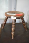 Turned Wood Milking Stool