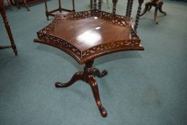 Mahogany Star Shaped Table with Pierced Gallery on