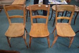 Three Beechwood Country Chairs