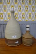 Two 1970's Studio Pottery Lamp Bases