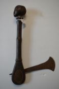 Tribal Carved Wooden Axe
