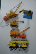 Five Dinky Diecast Cranes