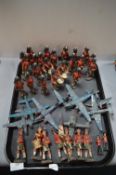 Twenty-Nine Elastolin Highlander Soldier Figures plus Eight Palitoy Plastic Aircraft