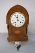 Edwardian Inlaid Mahogany Mantel Clock