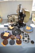 Baby Hand Cranked Film Projector with Pathoscope and Disney 9.5mm Film Reels Including Mickey Mouse,