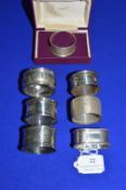 Seven Hallmarked Silver Napkin Rings 98g total