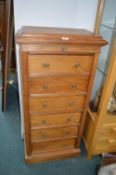 Upright Mahogany Six Drawer Willington Chest with Slide